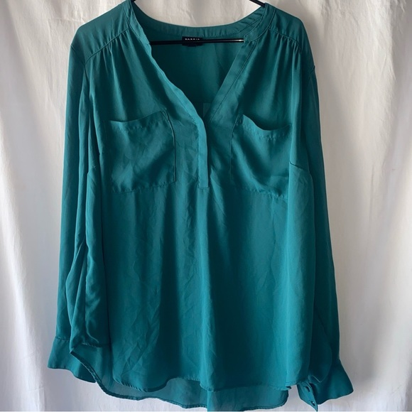 Torrid Green Long Sleeve Blouse - Picture 1 of 5